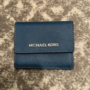 Michael Kors Blue Wallet Card Holder Like New